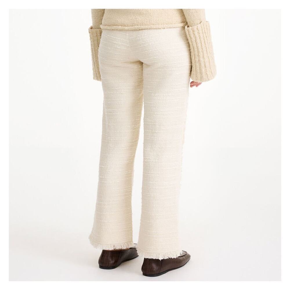 BY MALENE BIRGER Ivory Nadihas Bouclé Crop Trousers Size 6 / 27" NWT - Picture 2 of 16